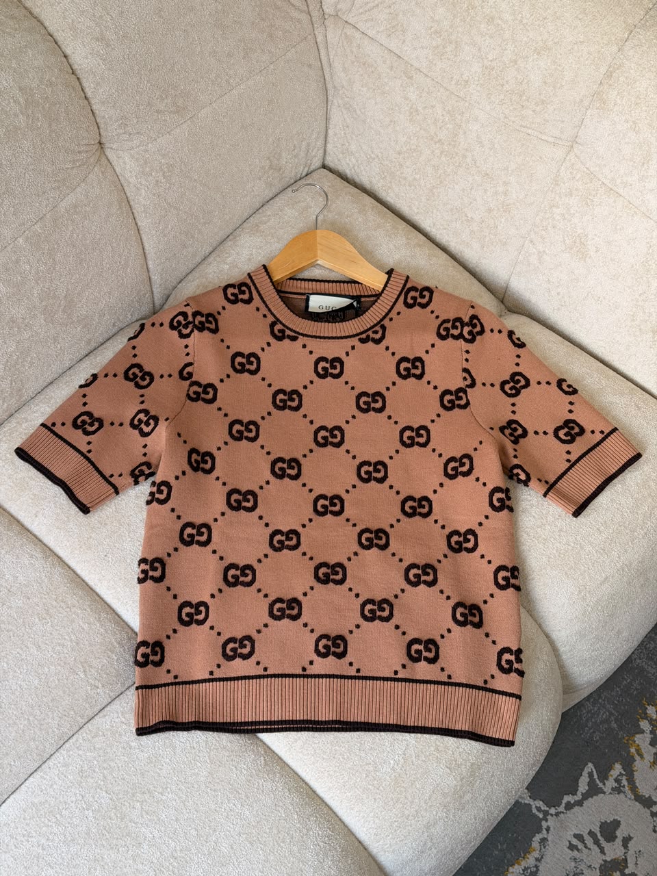 Gucci — GG Jacquard Short-Sleeve Knit Top