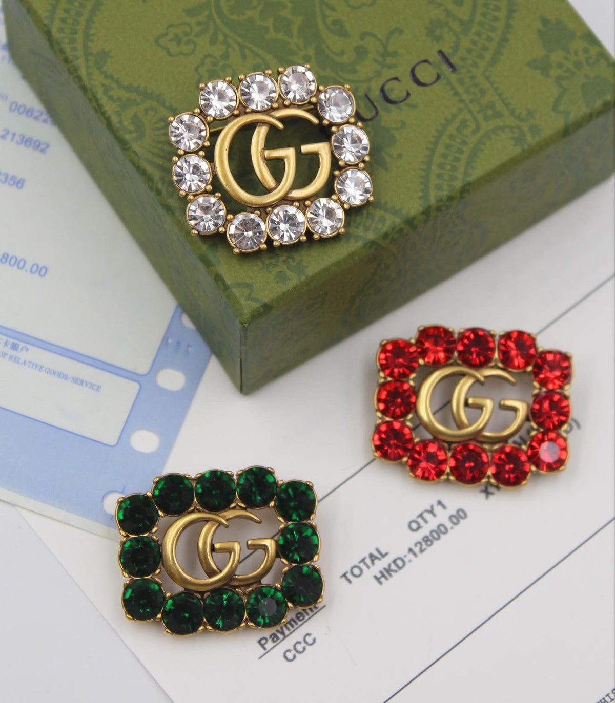 Gucci GG Crystal Brooch