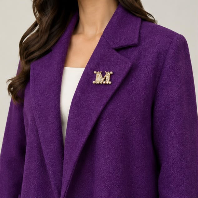 Max Mara Deep Purple Long Wool Coat