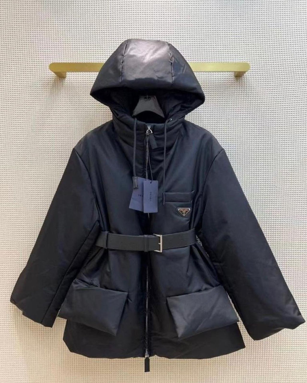 Prada Re-Nylon Hooded Puffer Jacket