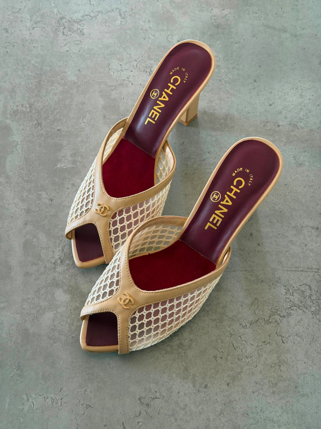 Chanel Mules in Mixed Fibers Cotton & Lambskin
