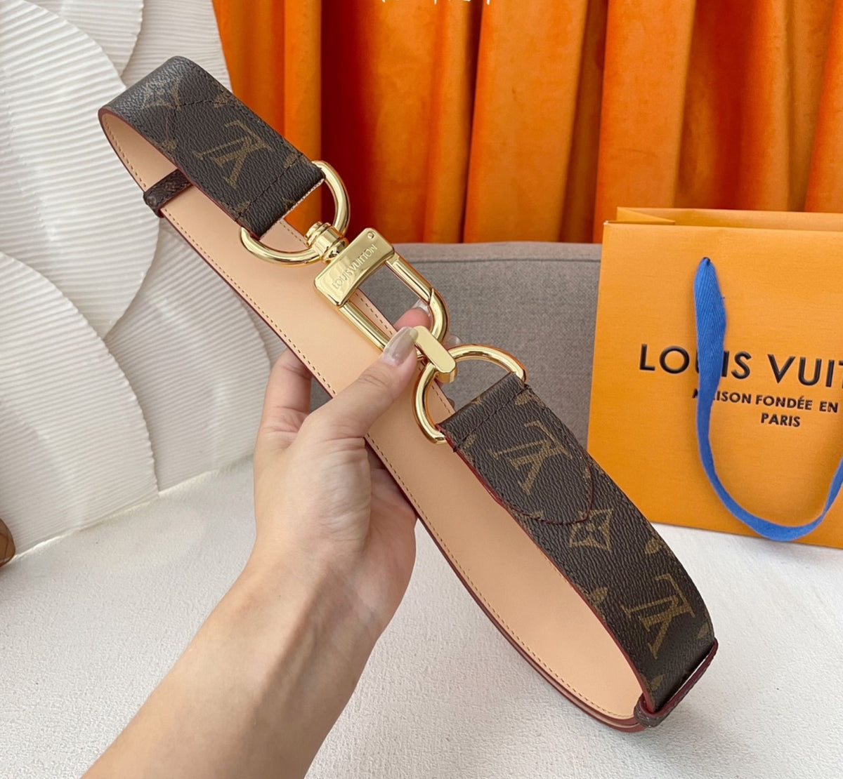 Louis Vuitton Monogram Canvas Hook Belt