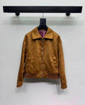 Chanel Quilted Suede Bomber Jacket / Zip
