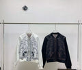 : Dior Printed Silk & Leather-Style Bomber Jacket