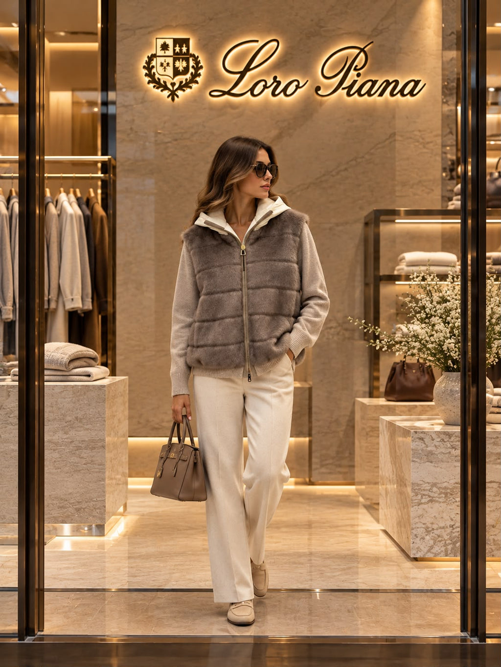 Loro Piana Reversible Hooded Cashmere and Fur-Trimmed Quilted Jacket