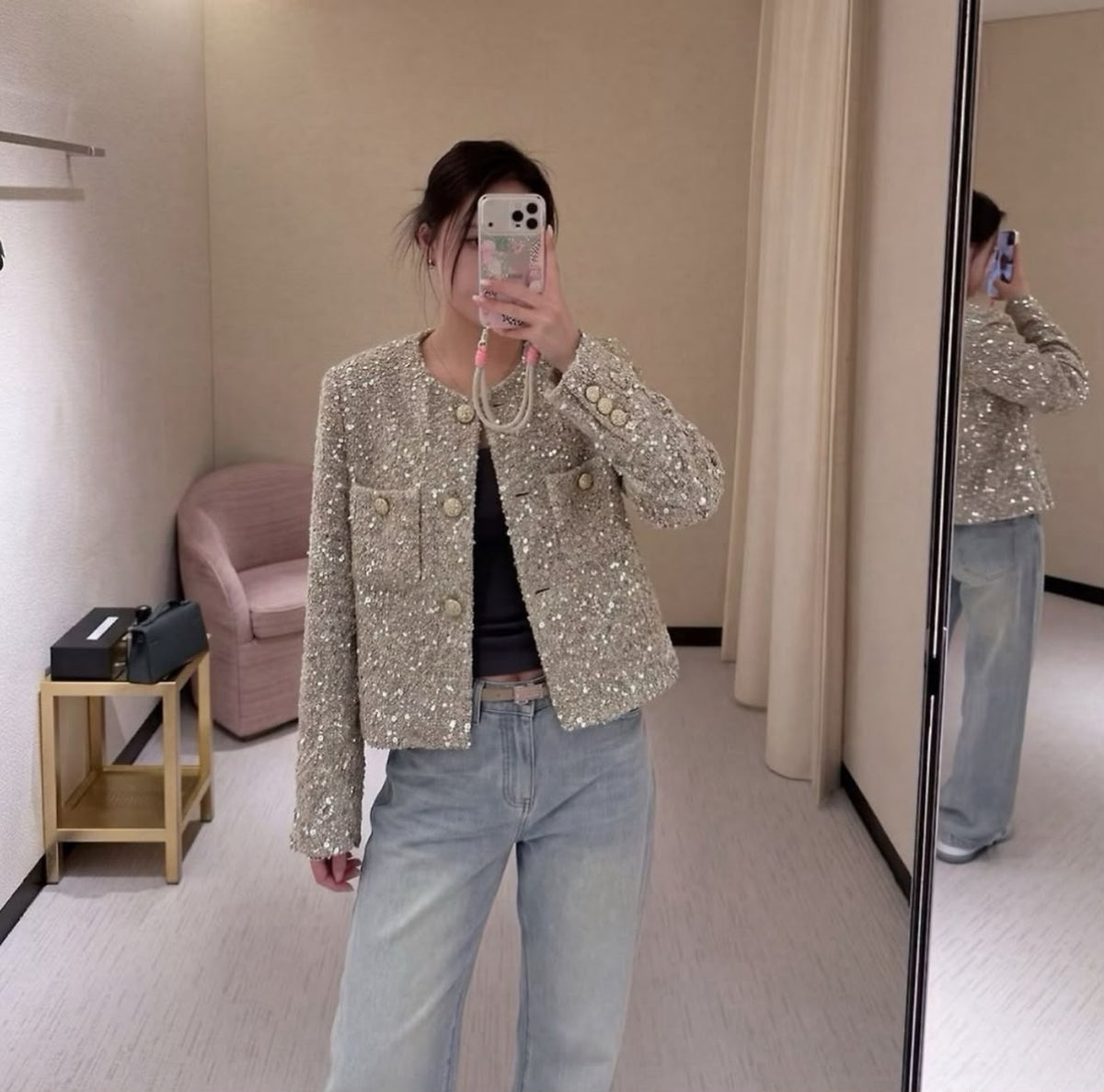 Chanel Classic Tweed Sequined Jacket