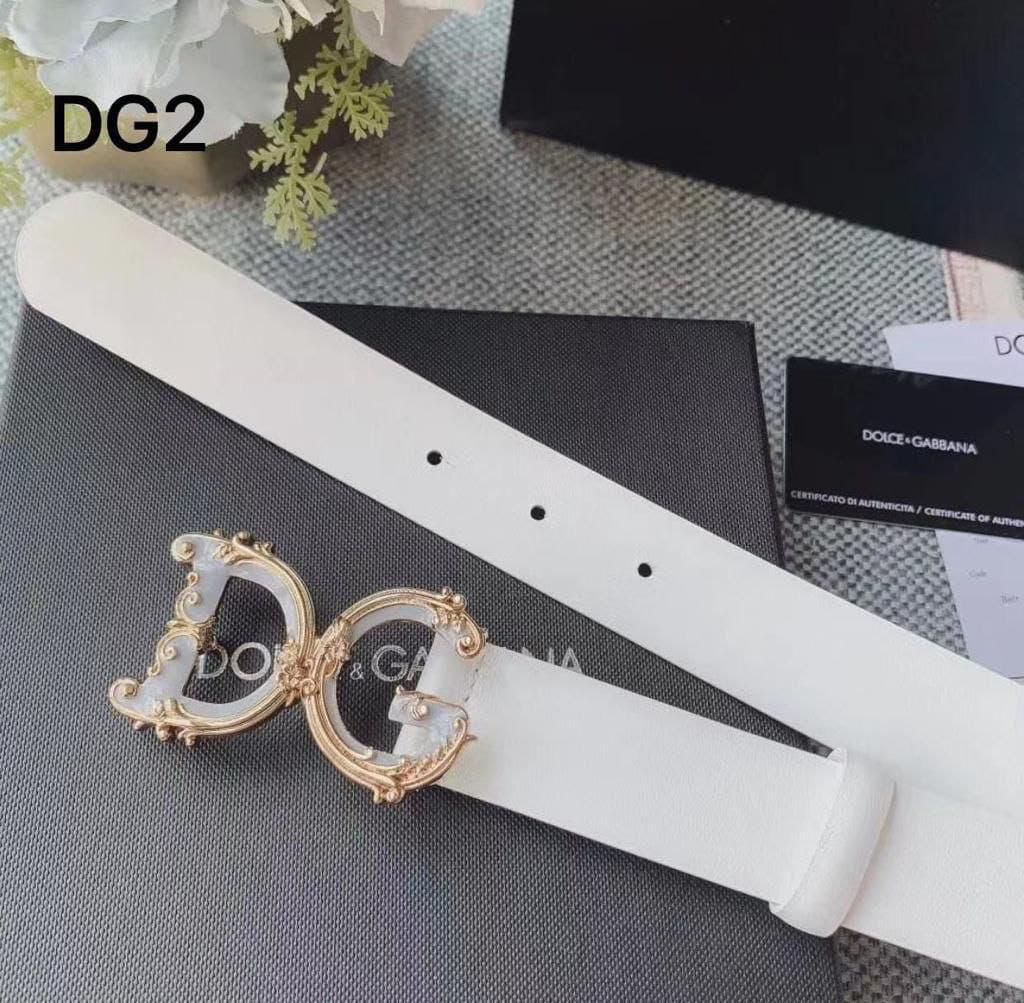 Dolce & Gabbana DG Baroque Logo Leather Belt