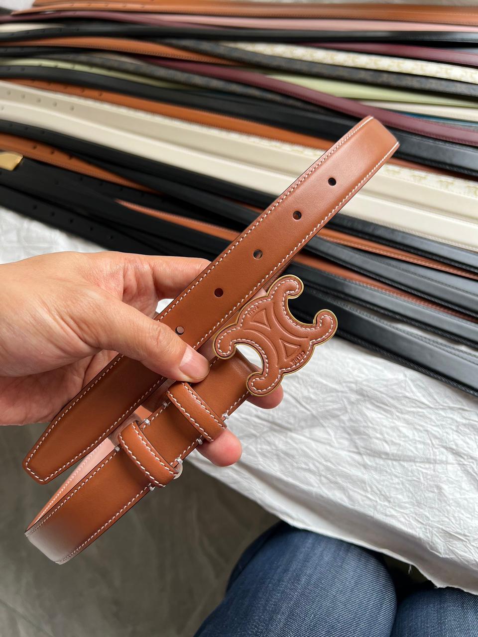Celine Triomphe Leather Belt
