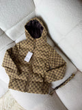 Gucci Kids Beige GG Belted Puffer Jacket