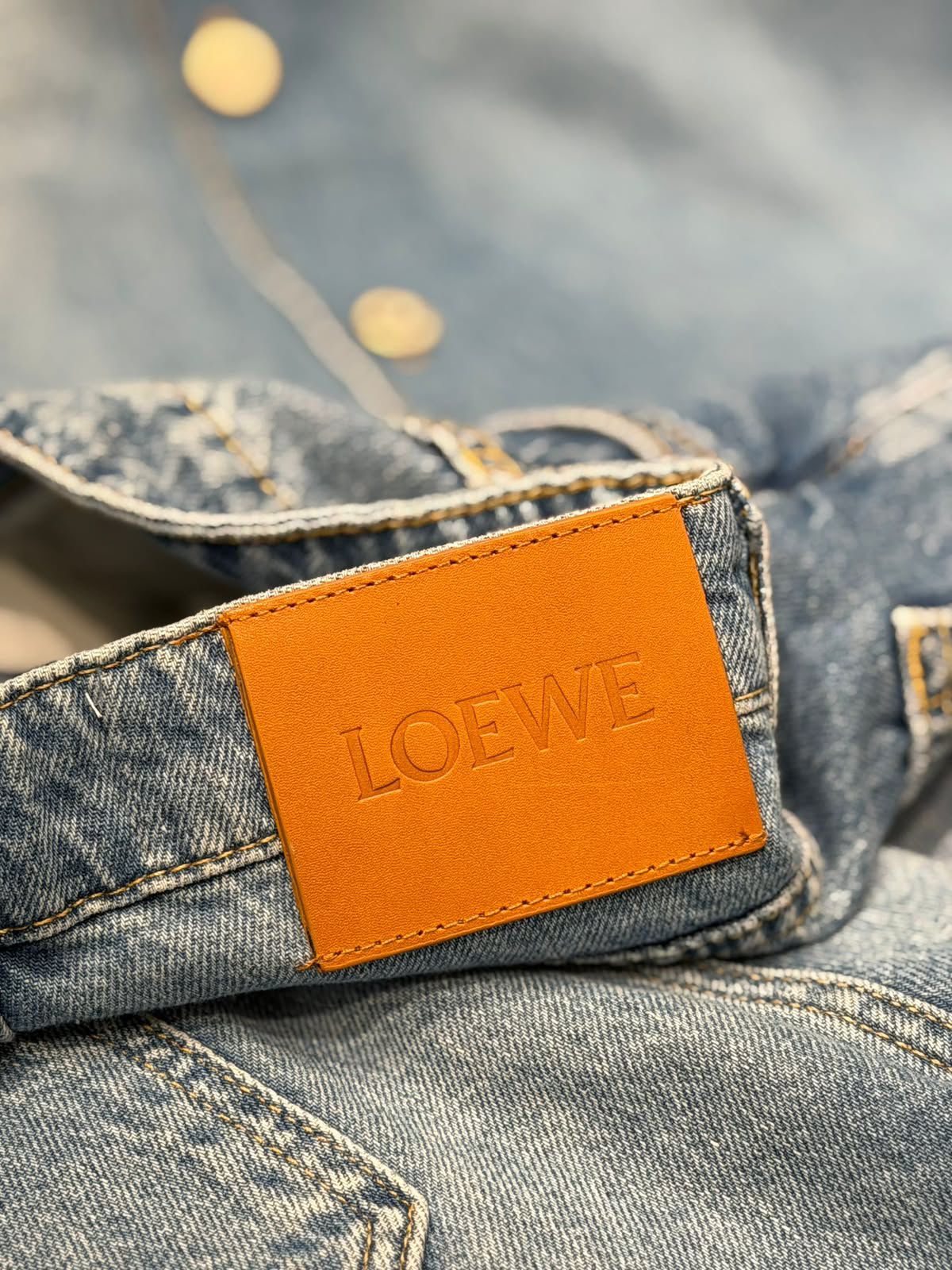 LOEWE Blue Anagram Bermuda set in Denim