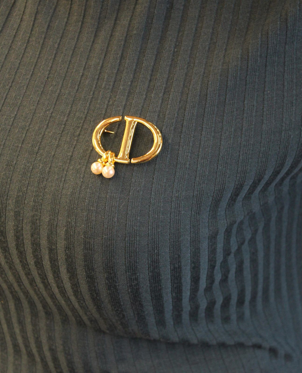 Dior CD Pearl Brooch