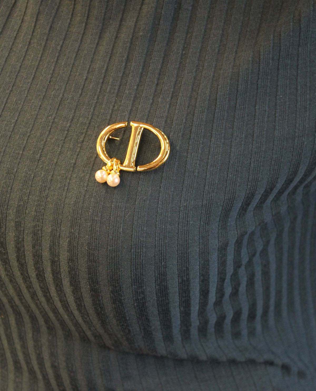Dior CD Pearl Brooch