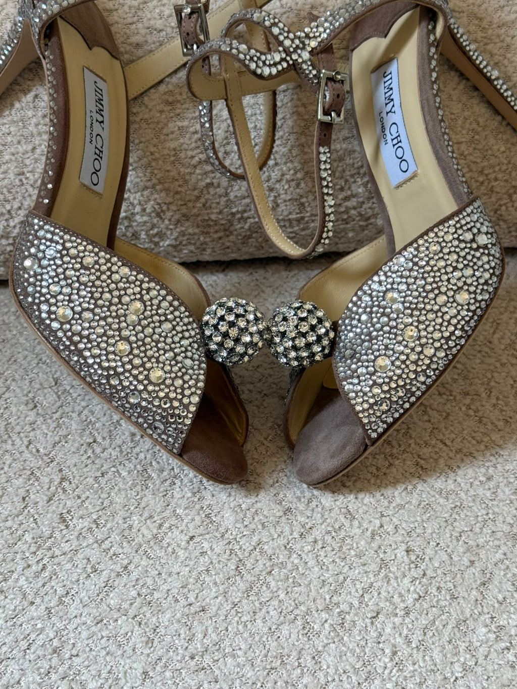 Jimmy Choo Crystal Embellished Heeled Sandals