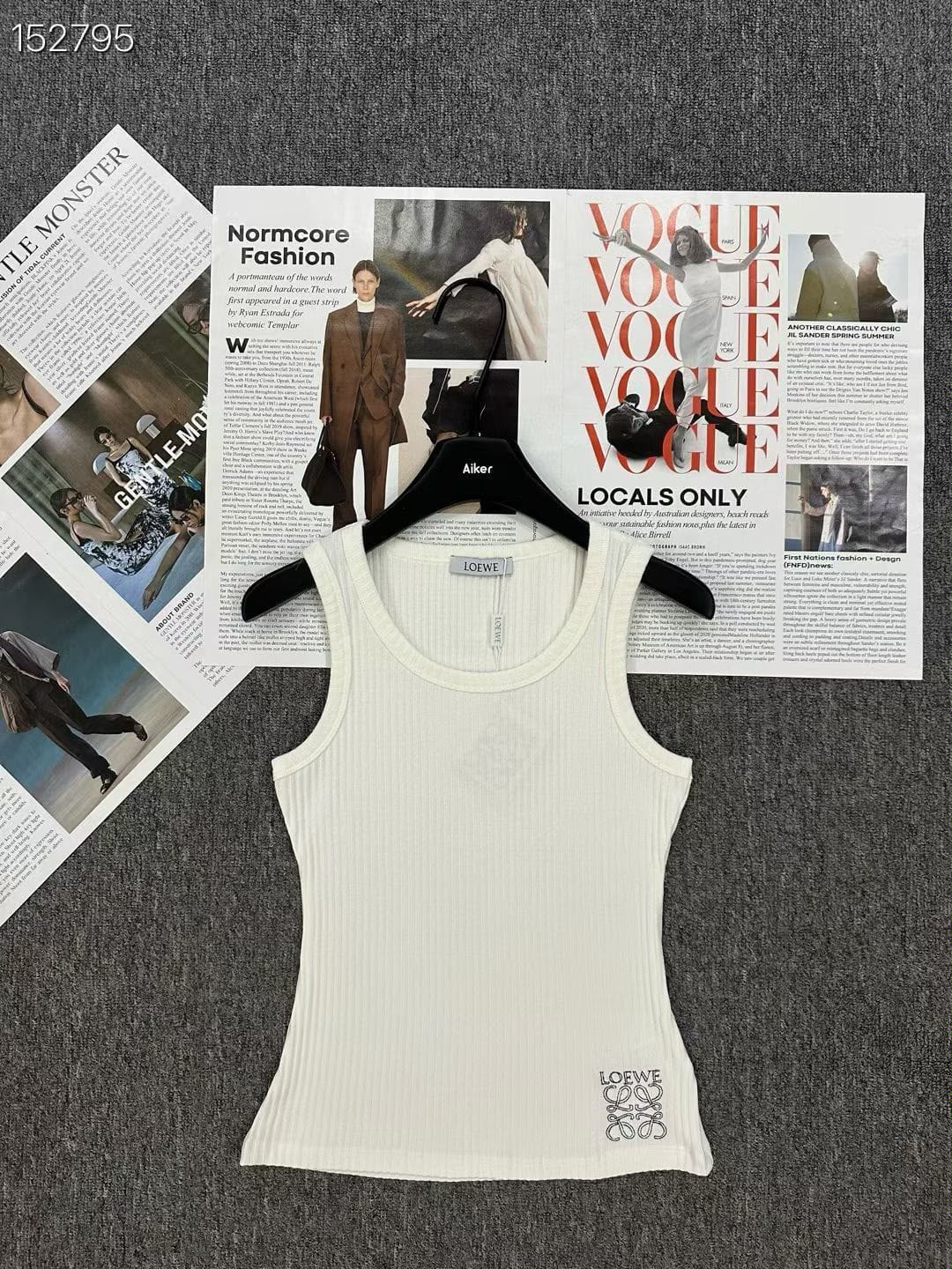 Loewe Anagram Embroidered Ribbed Tank Top