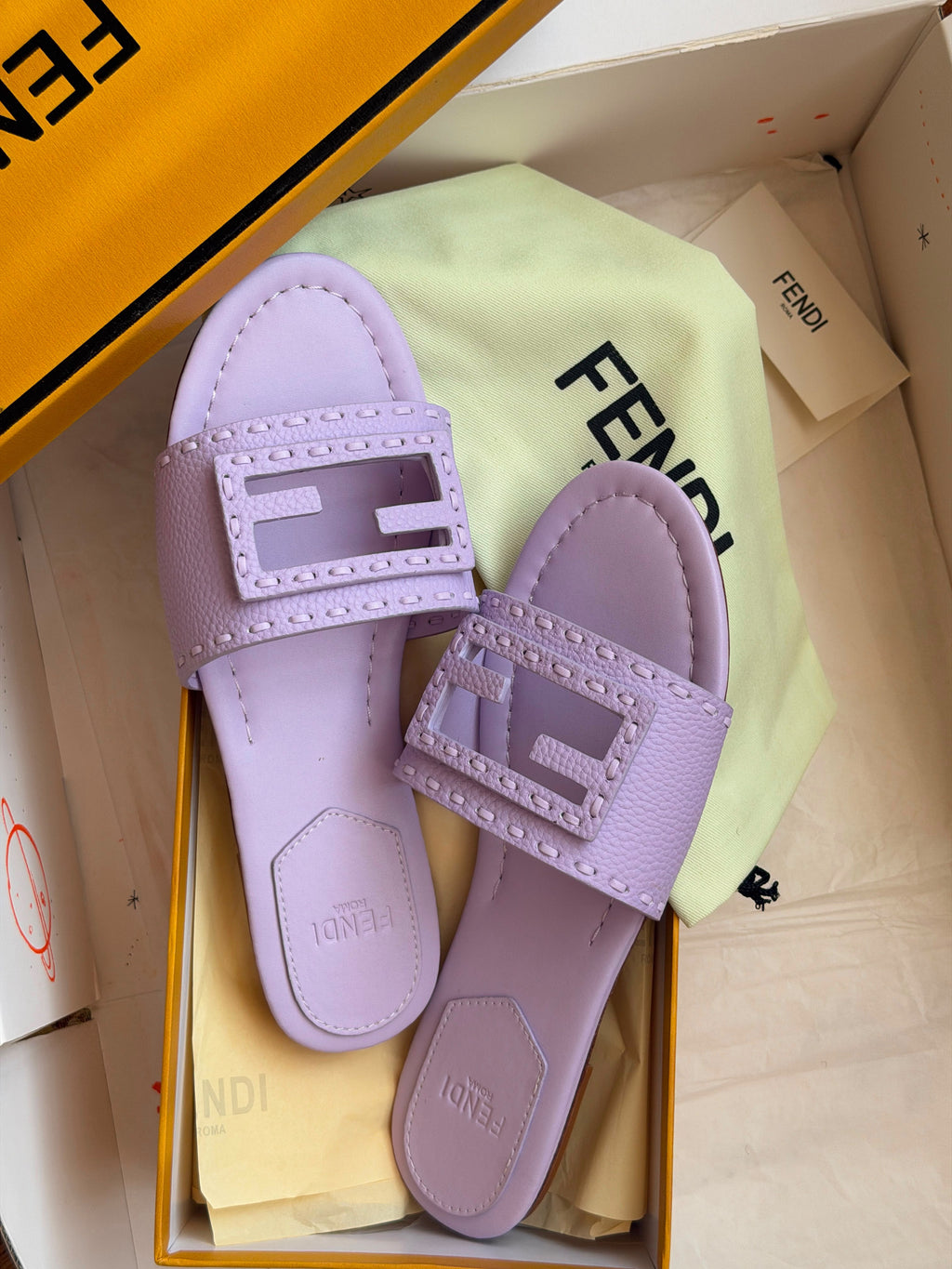 Fendi O'Lock Flat Slides