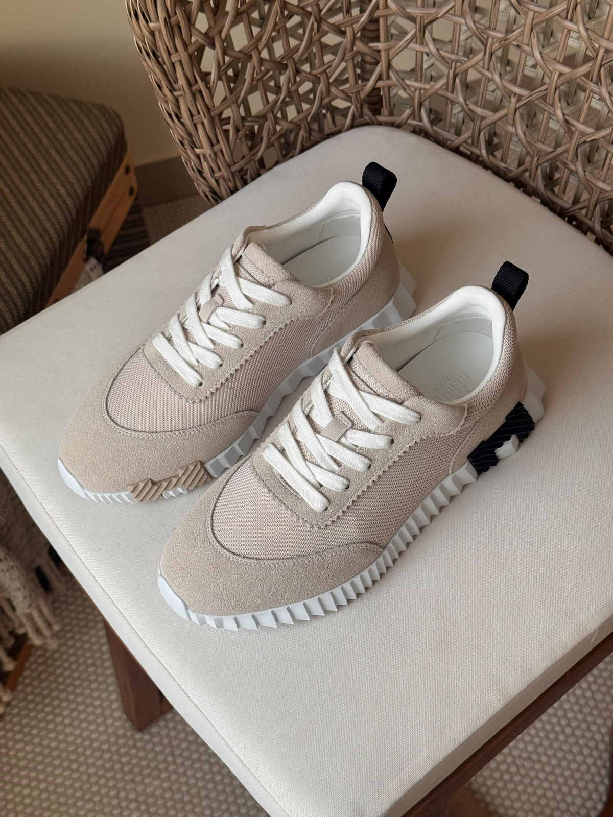 Hermès Bouncing Sneaker in Mesh and Suede Leather
