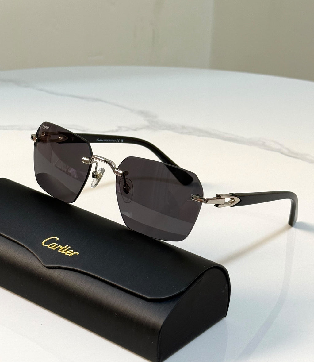 Cartier Rimless Luxury Sunglasses with Case