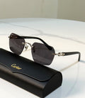 Cartier Rimless Luxury Sunglasses with Case