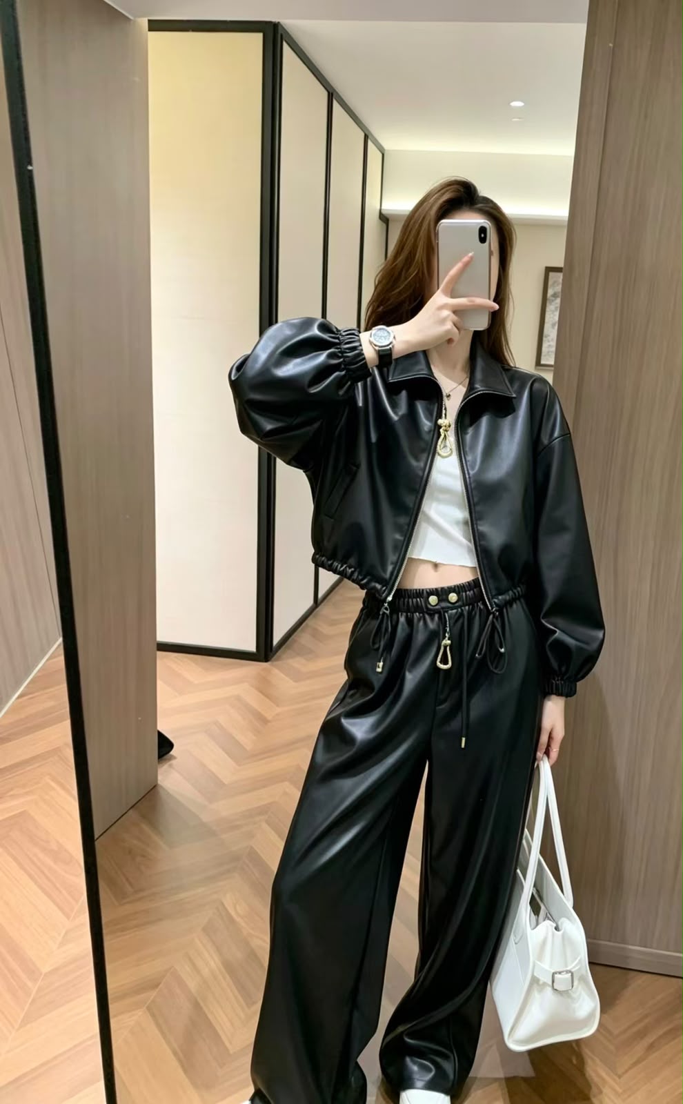 Schiaparelli Gold Hardware Zip Jacket and Wide-Leg Pants Tracksuit Set