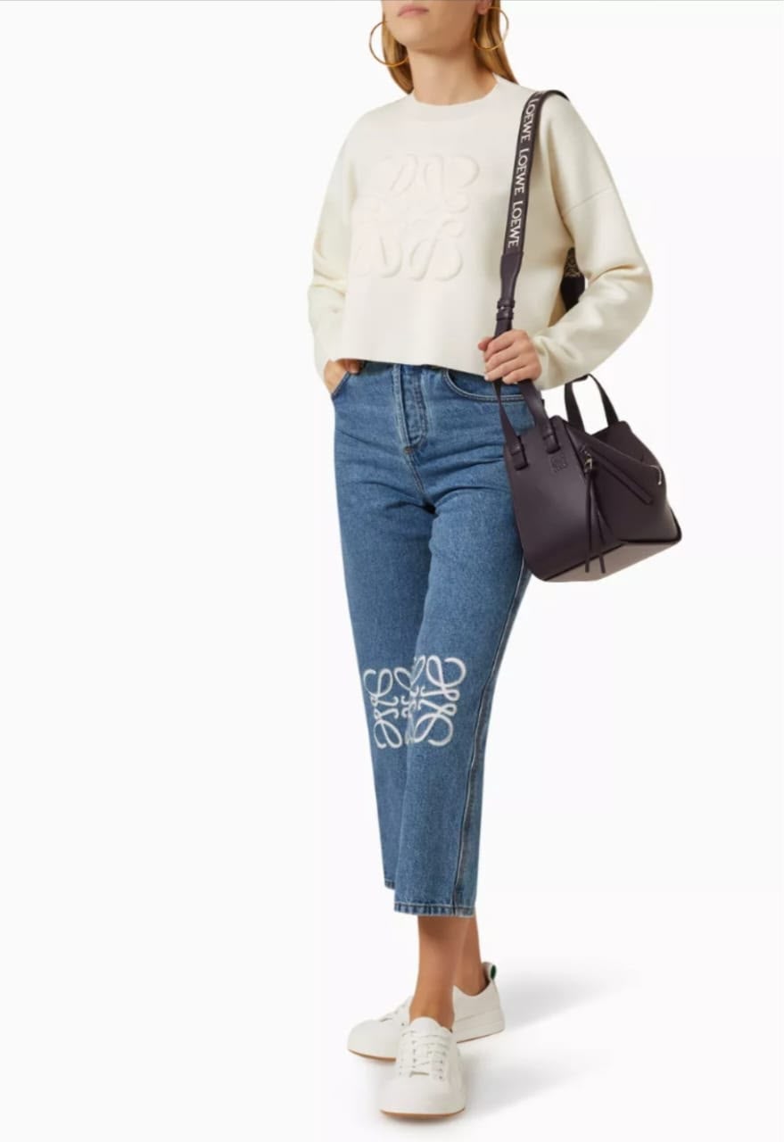 Loewe — Anagram Embroidered Cropped Sweater