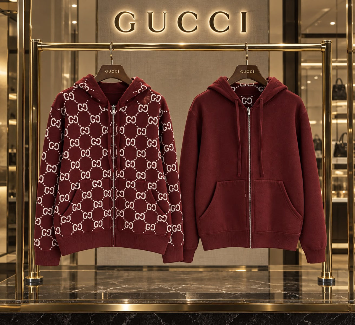 Gucci Reversible GG Zip-Up Hoodie