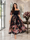 Zimmermann Off-the-Shoulder Floral Organza Midi Dress