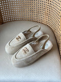 Chanel Shearling-Lined Loafer Mules with CC Logo