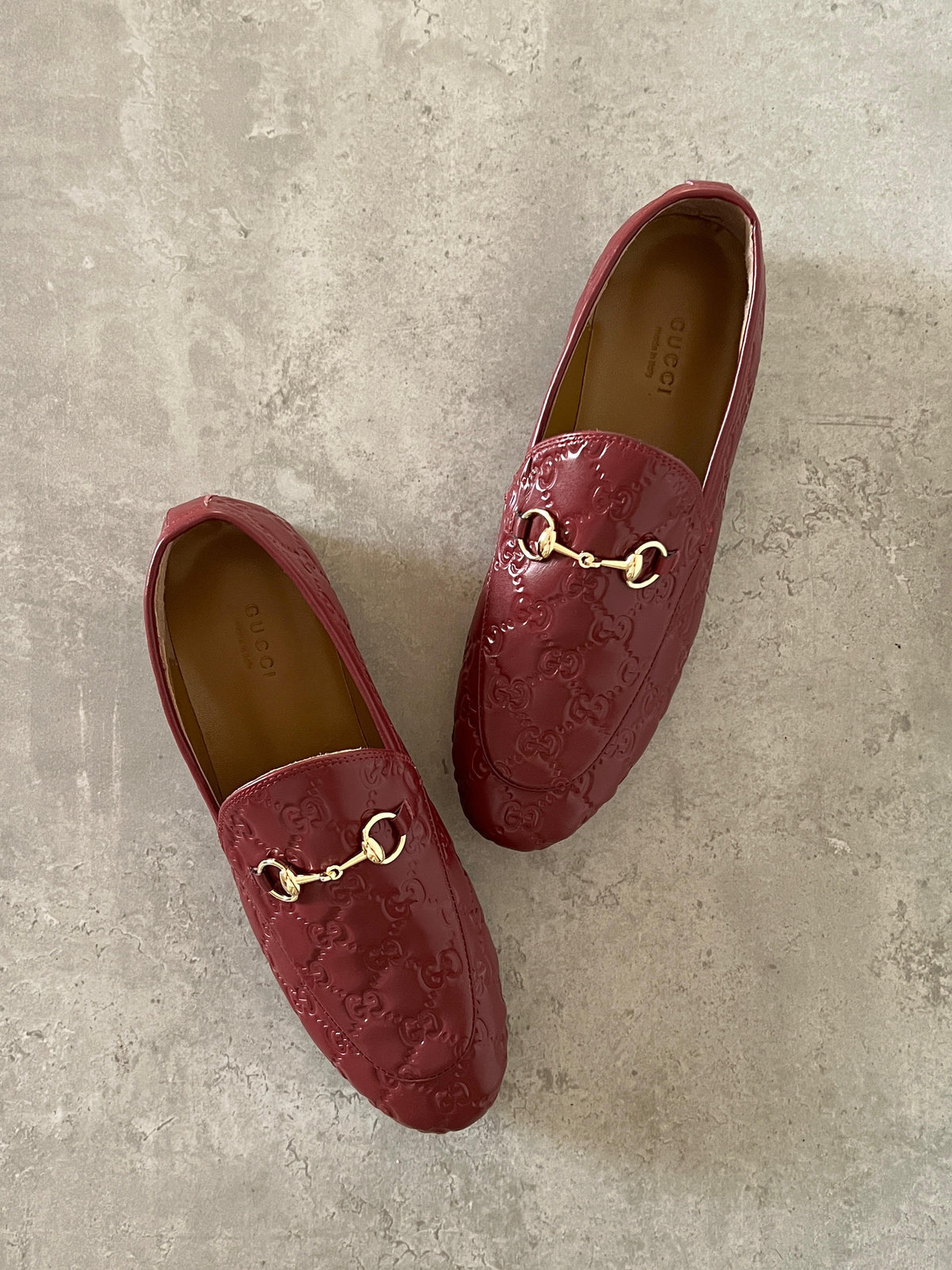 Gucci GG Embossed Leather Horsebit Loafer