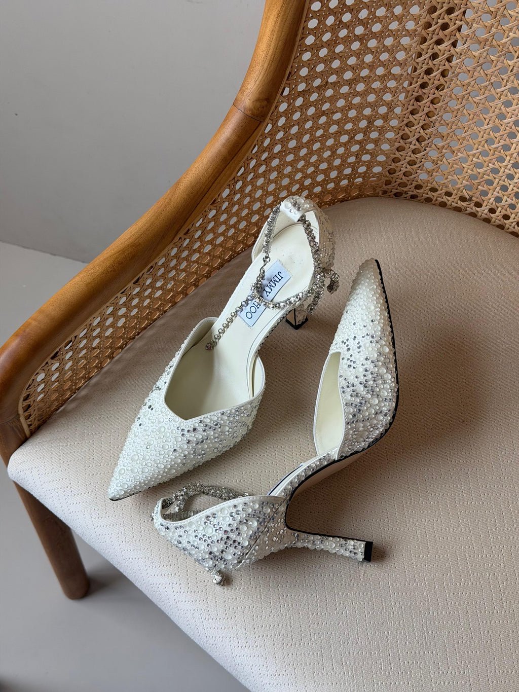 Jimmy Choo Saeda Crystal Chain Pump