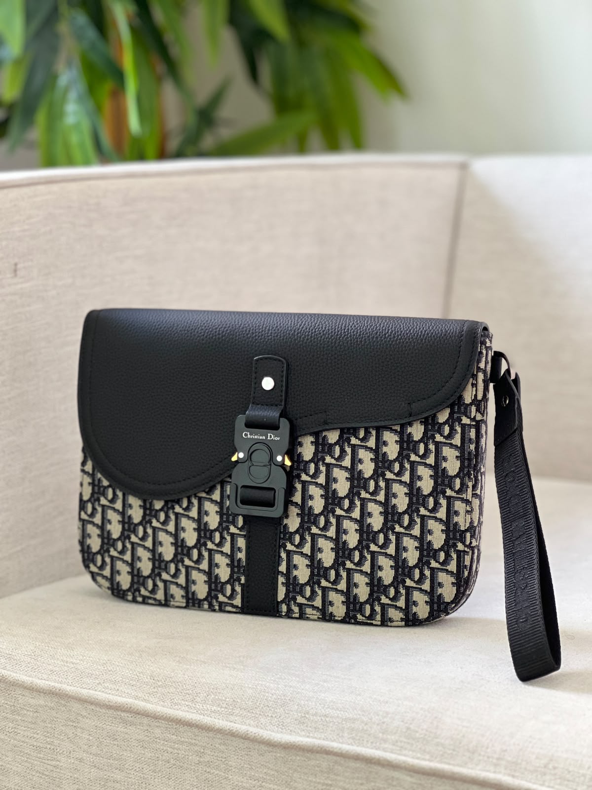 Dior Monogram Buckle Wrist Clutch