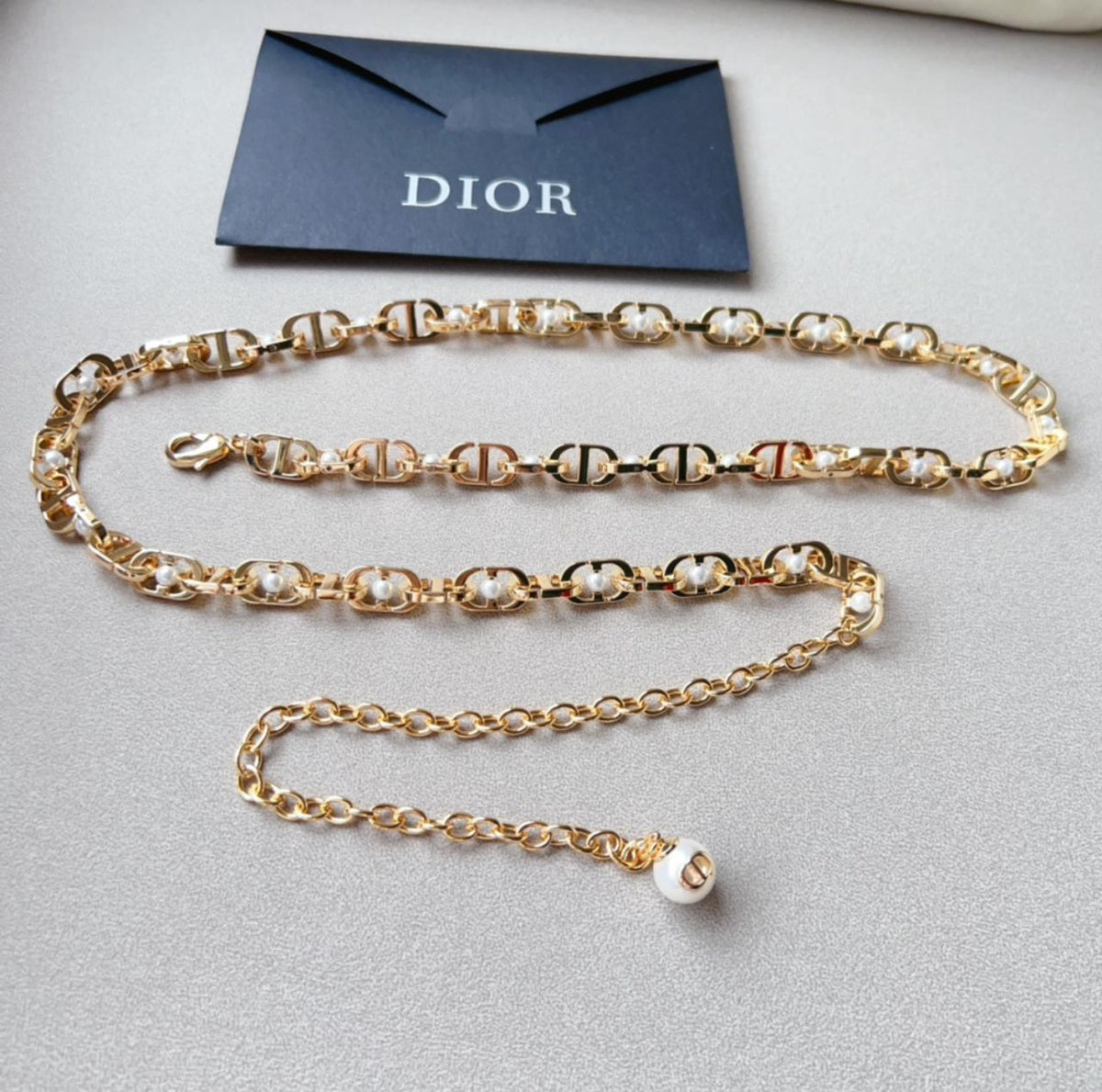 Dior CD Pearl Chain Belt