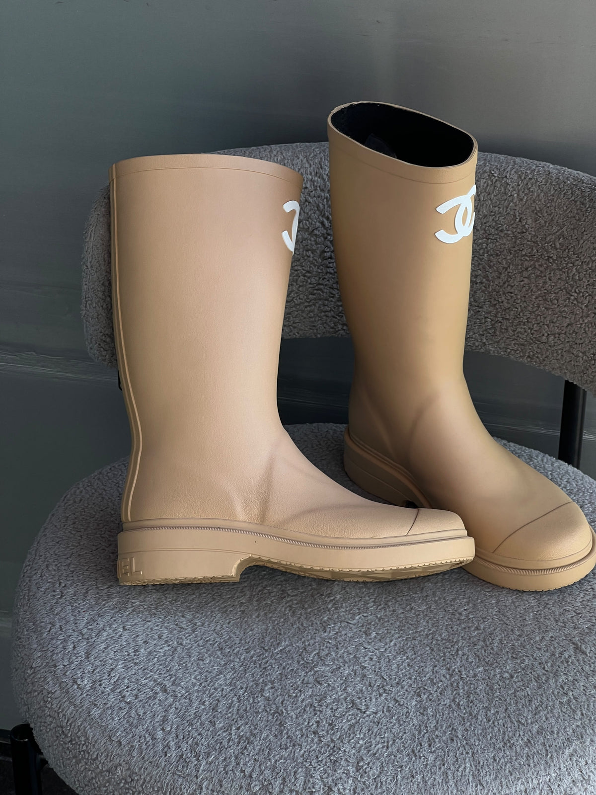 Chanel Rubber Rain Boots / Coco Beach Boots