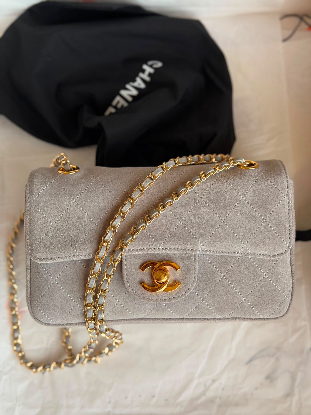 Chanel Classic Flap Suede 20 CM