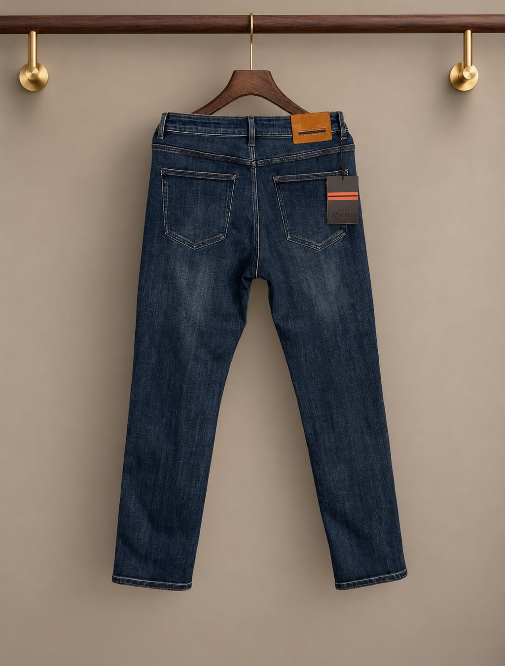 Zegna Dark Wash Five Pocket Jeans