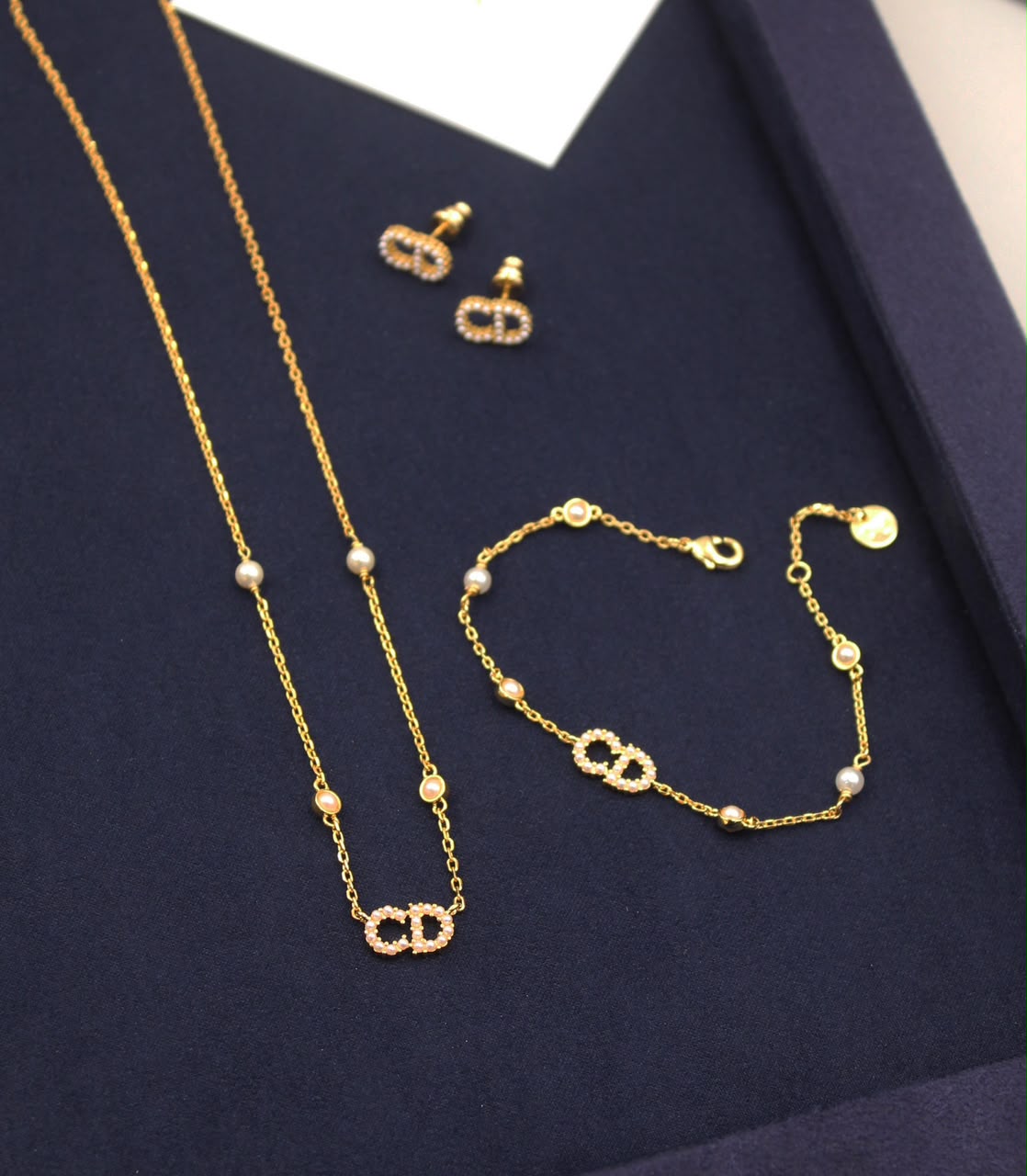 Dior CD Gold Jewelry Set