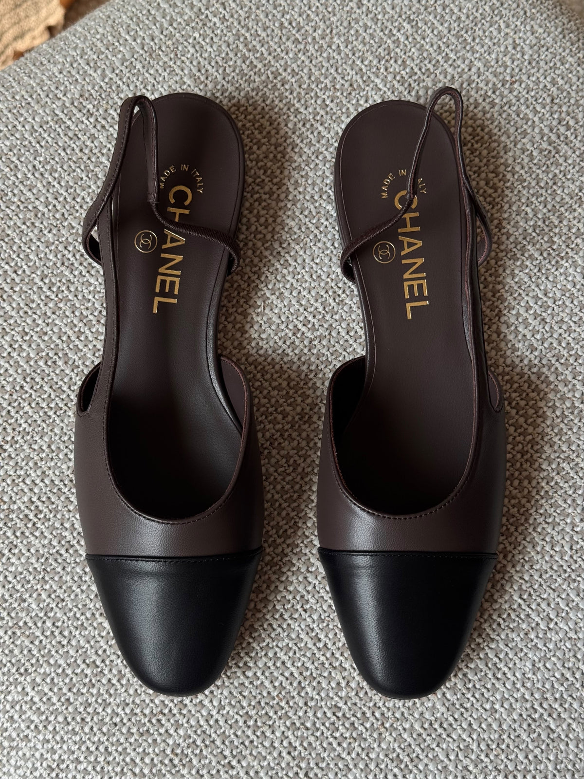 Chanel Two-Tone Leather Slingback