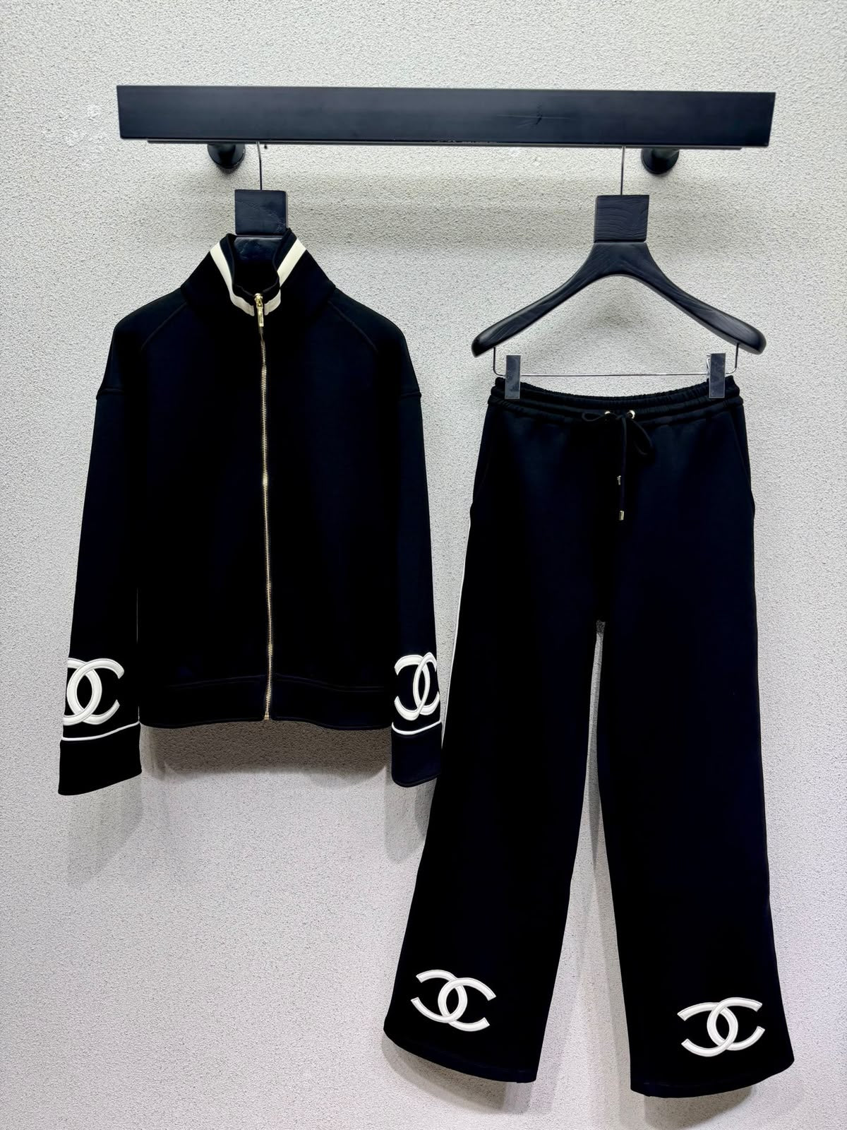 Chanel Zip-Up Tracksuit with CC Logo