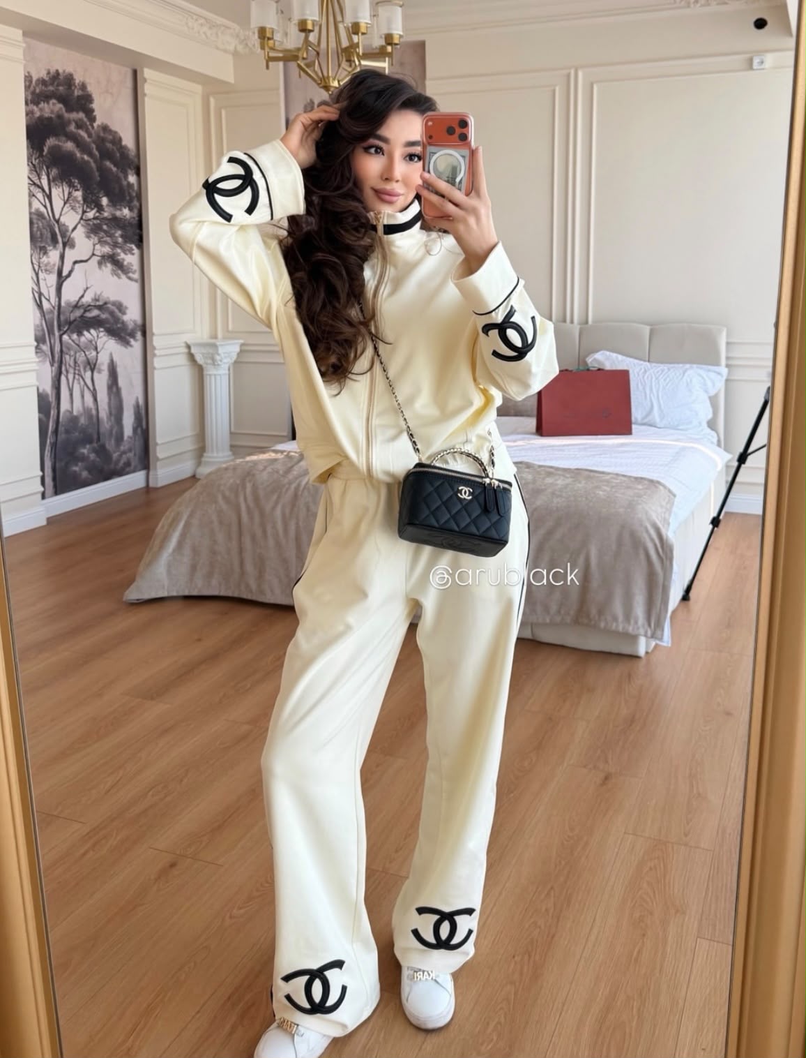 Chanel Zip-Up Tracksuit with CC Logo