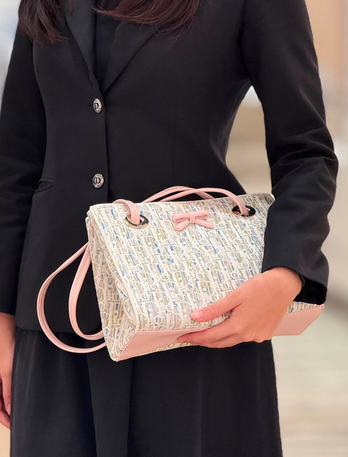 Dior Multicolor Bow Tote Bag