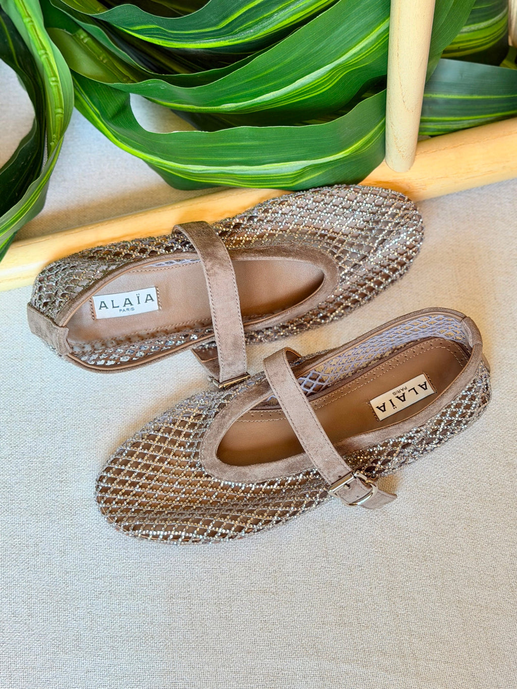Alaïa Black Fishnet Ballet Flats