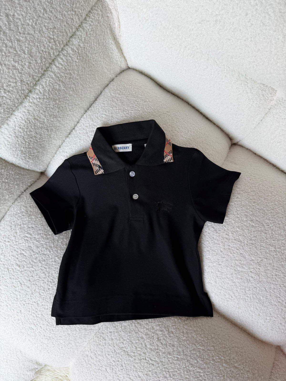 Burberry Kids Check Collar Polo Shirt