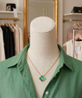 VAN CLEEF Malachite Vintage Alhambra Pendant Necklace