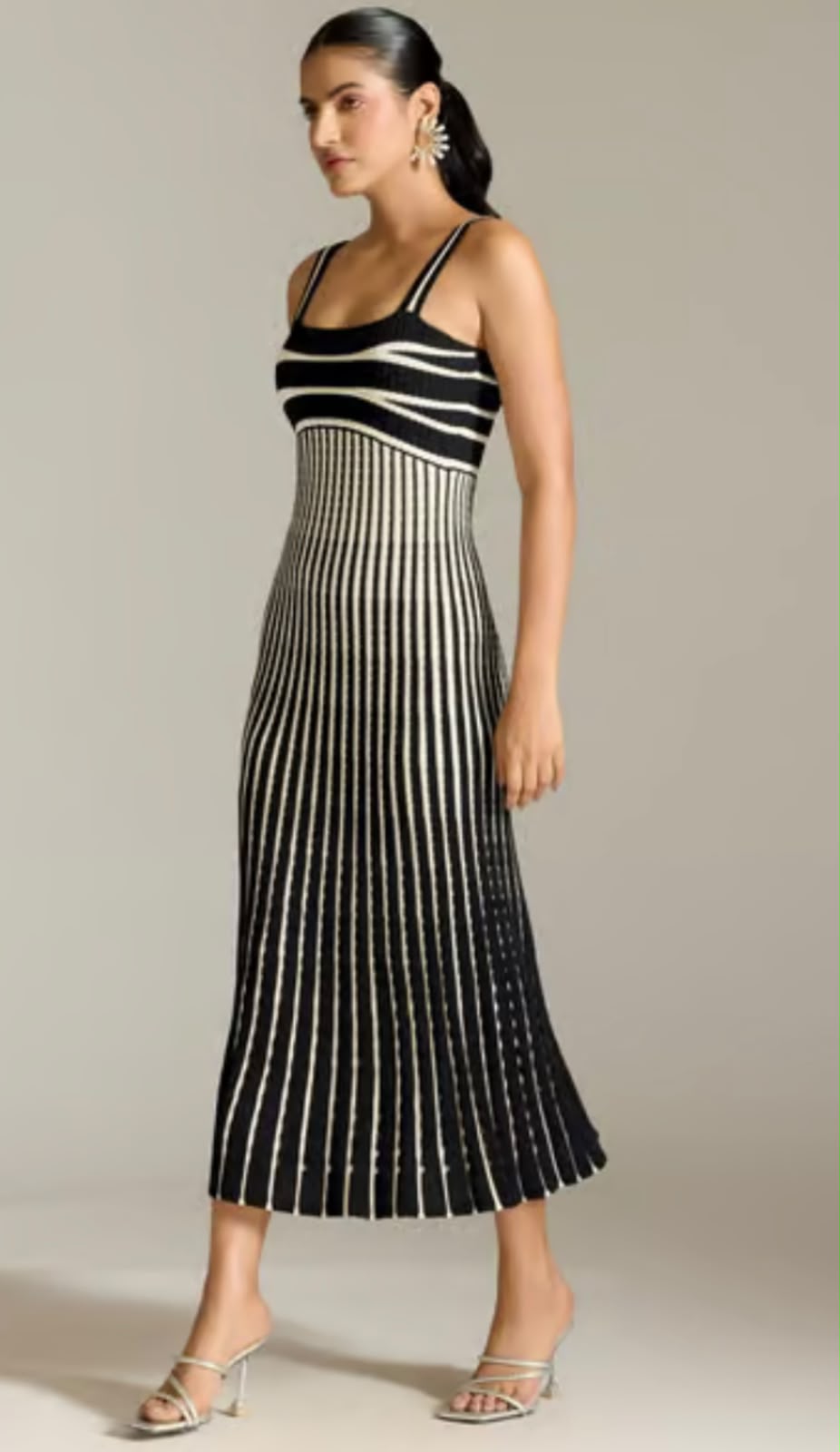 Sandro Striped Knit Maxi Dress