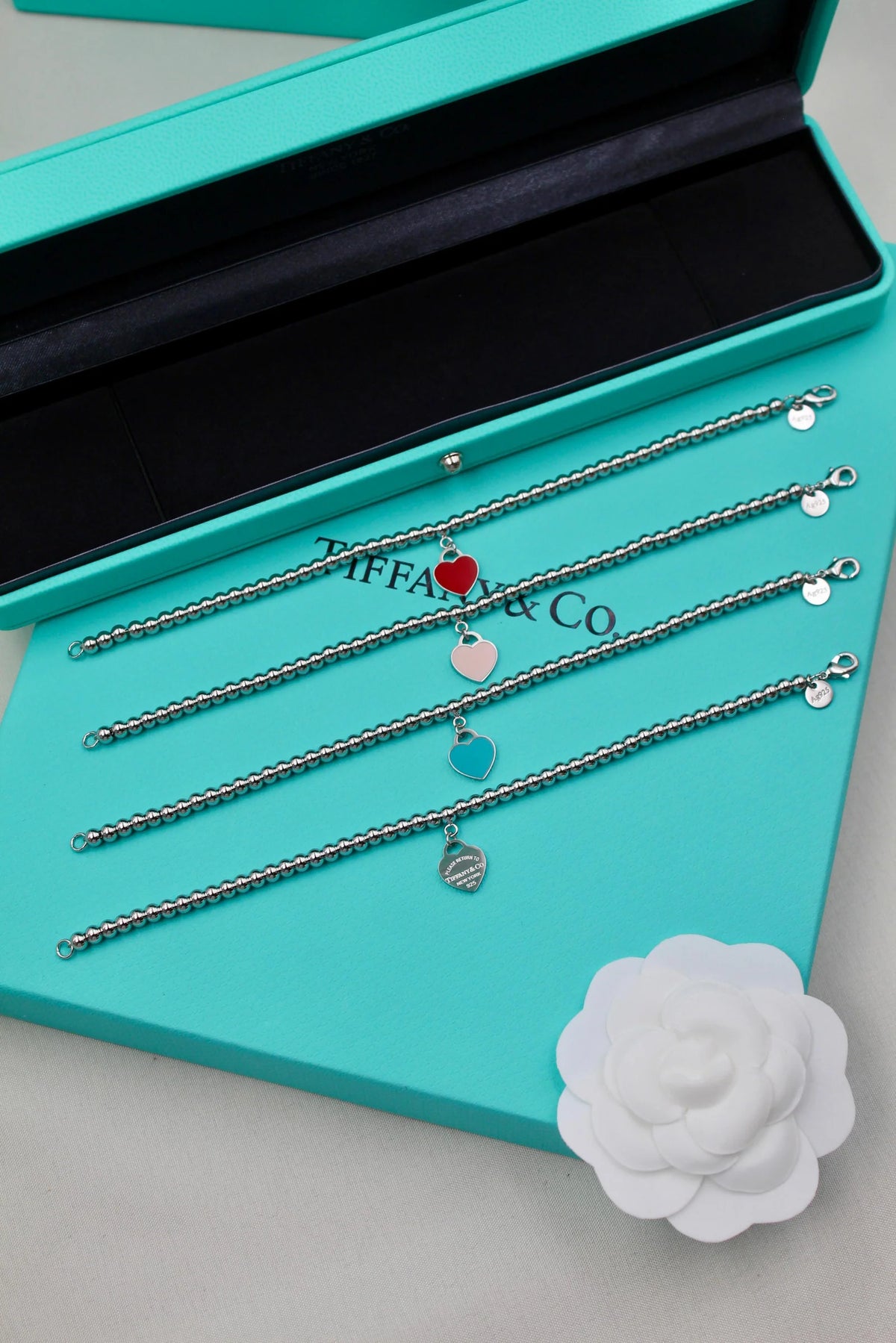 TIFFANY & CO Mini Heart Tag Bead Bracelet