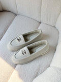 Chanel Shearling-Lined CC Logo Loafers