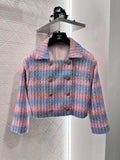 Chanel Striped Tweed Jacket and Midi Skirt Set
