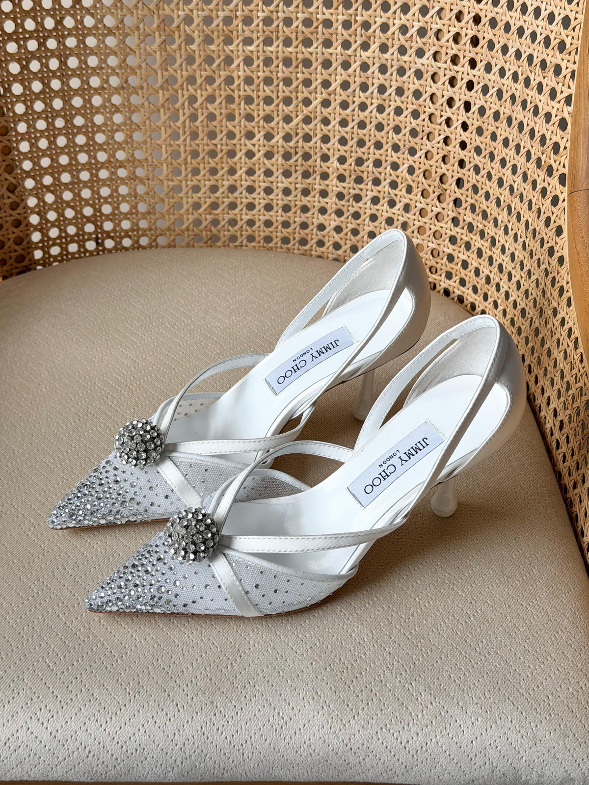 Jimmy Choo Crystal Embellished Slingback Pumps