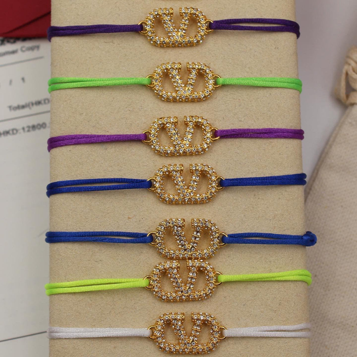 Valentino Garavani VLogo Signature Crystal Cord Bracelet