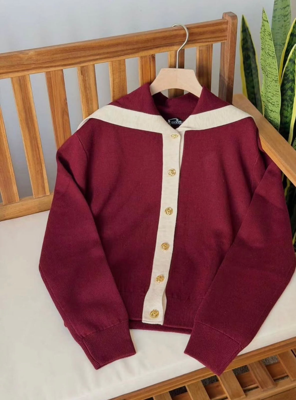 Chanel Sailor Collar Knit Cardigan