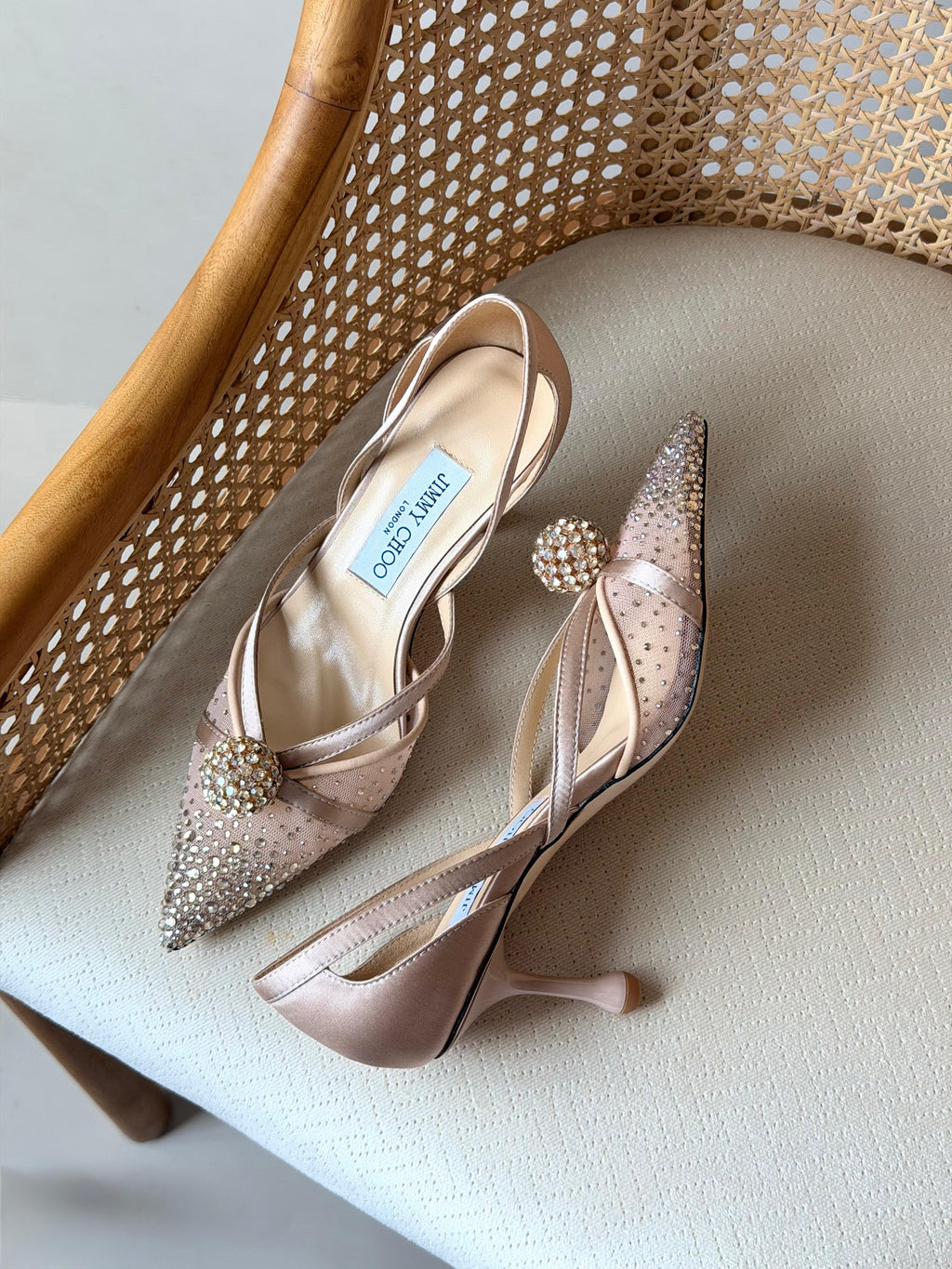 Jimmy Choo Crystal Embellished Slingback Pumps